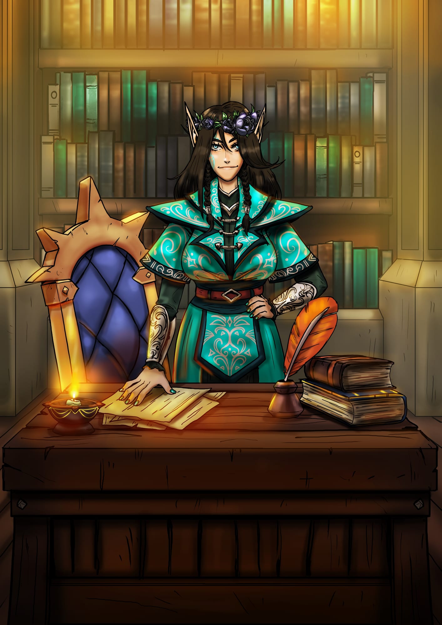 The High Archon.
[Current IC time; At the Estate of the Order of Alar'Belorë, The Hinterlands]

Artist: @bfporker on Fiverr