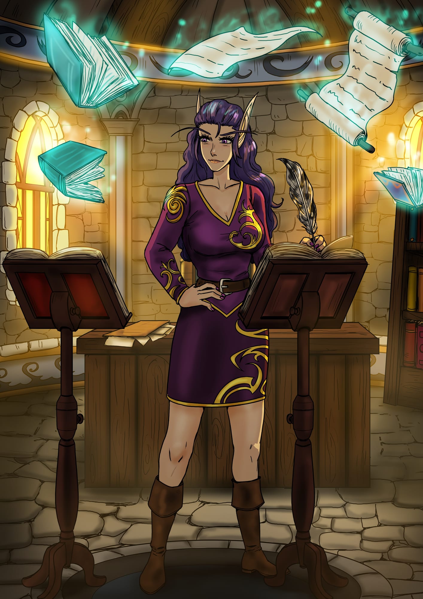 The Scribe.
[Approximately 5 years ago IC time; In Stormwind City]

Artist: @bfporker on Fiverr