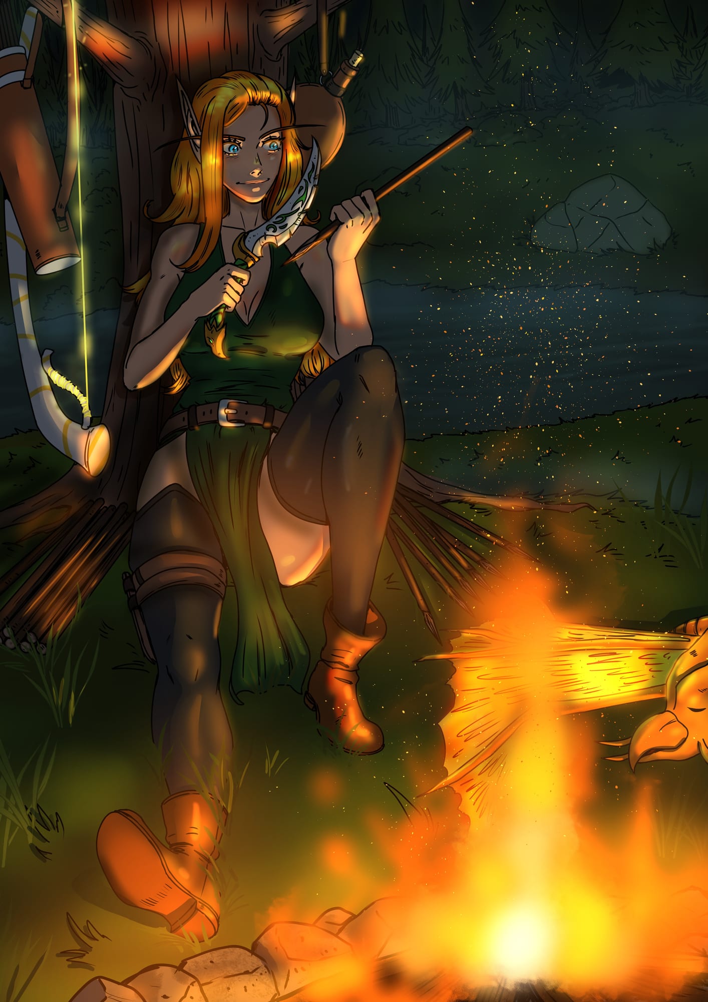 Carving.
[Current IC time; In The Hinterlands]

Artist: @bfporker on Fiverr
