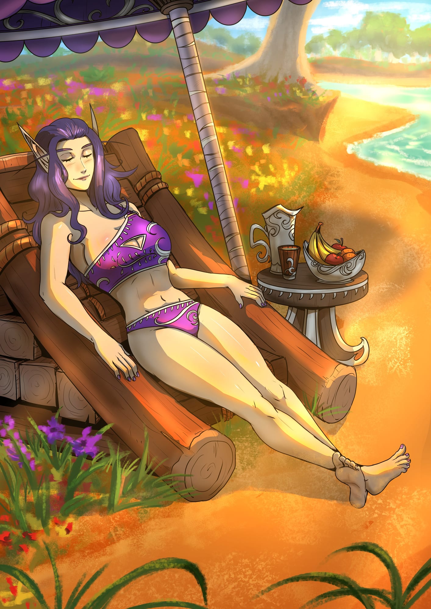 Relax. [Approximately 3 years ago IC time; In Redridge Mountains, near Lake Everstill] Artist: @bfporker on Fiverr