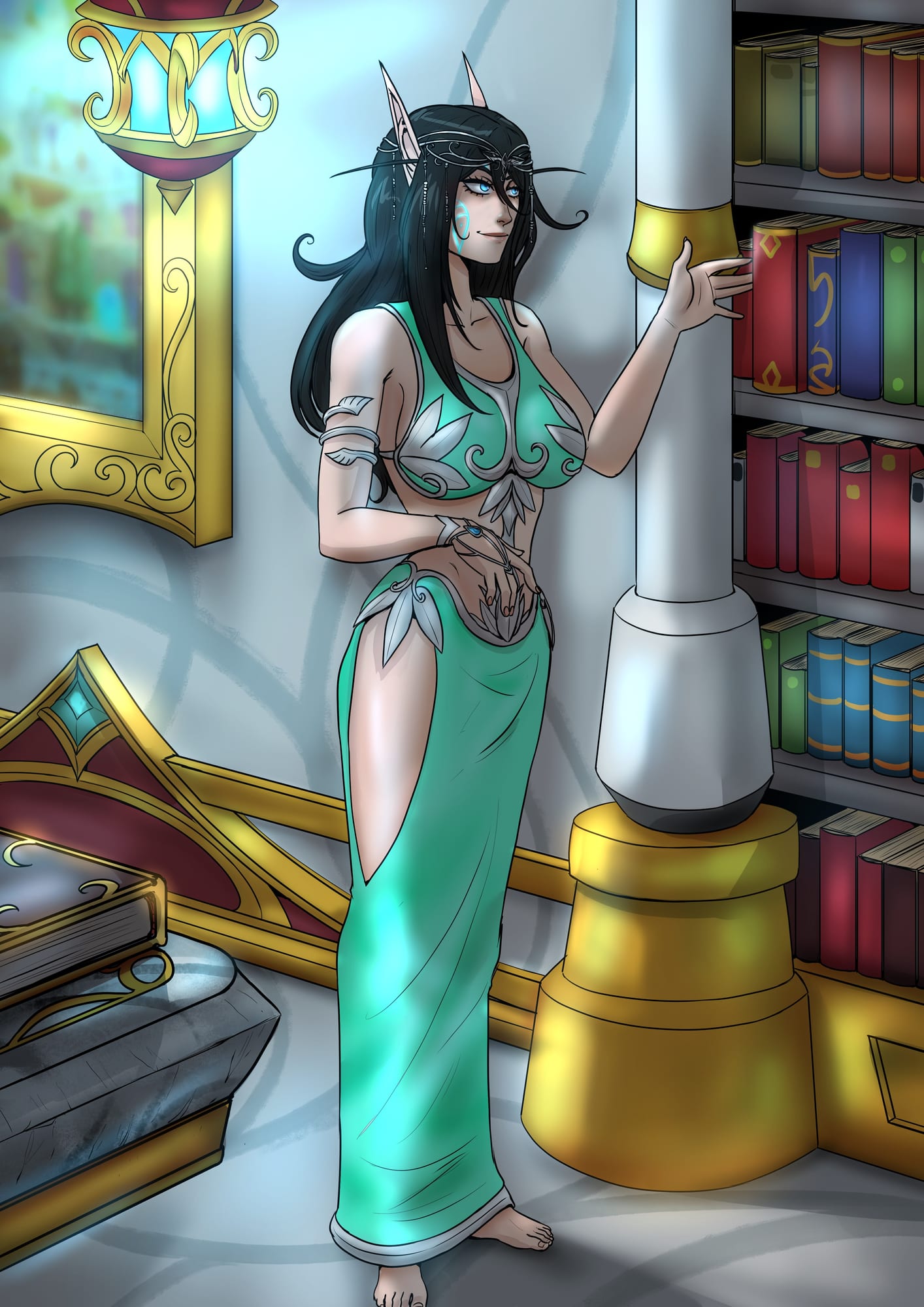 Return to Ansana Estate. [Current IC time; Sunstrider Vale, Quel'Thalas.] Artist: @bfporker on Fiverr