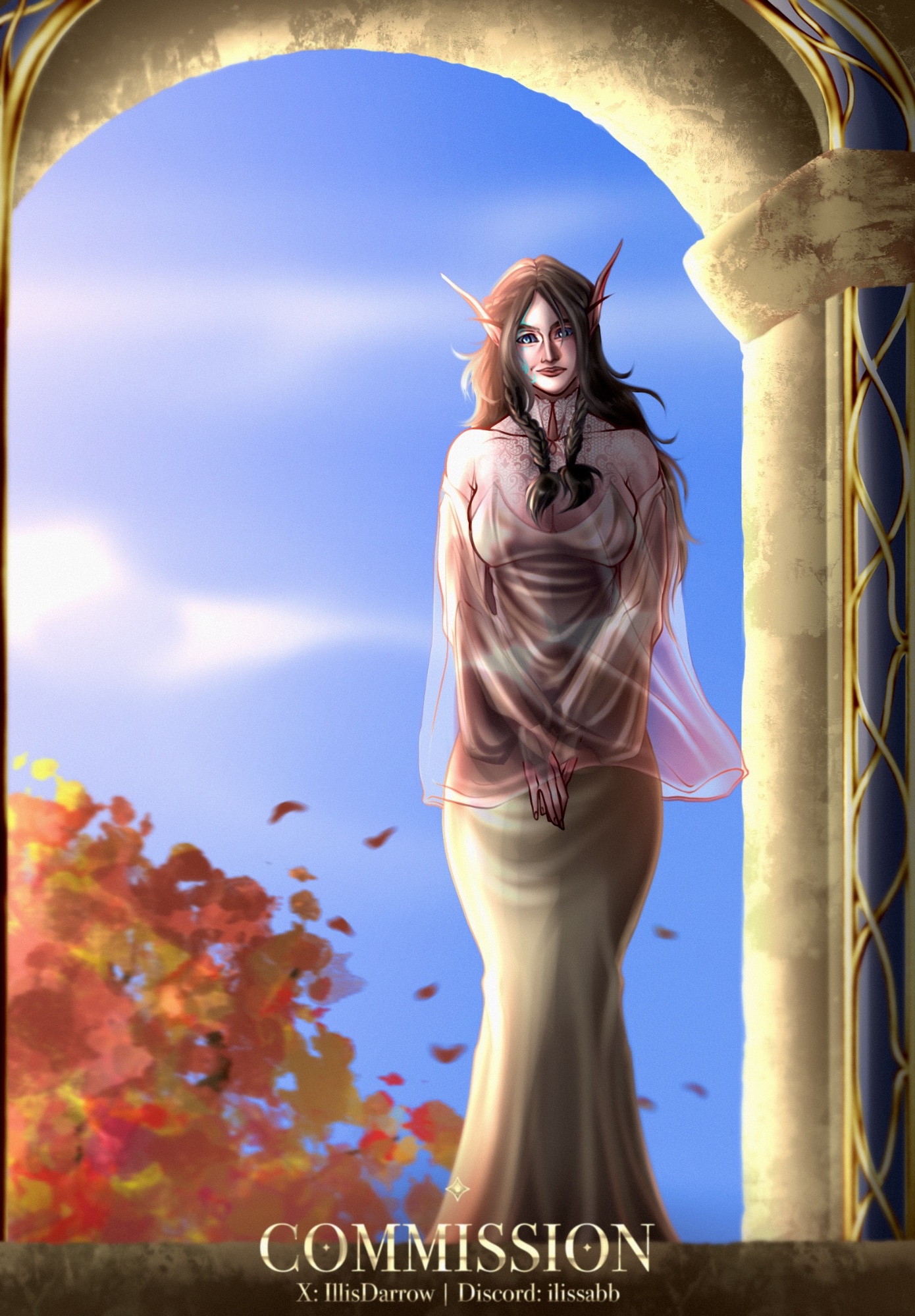 The White Lady of House Ansana.
[Current IC time; Sunstrider Vale, Quel'Thalas.]

Artist: @IllisDarrrow on X